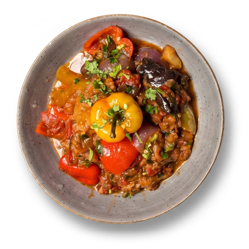 Adjapsandali — eggplant and pepper stew