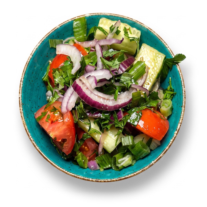 Qartuli Salad — tomato and cucumber salad