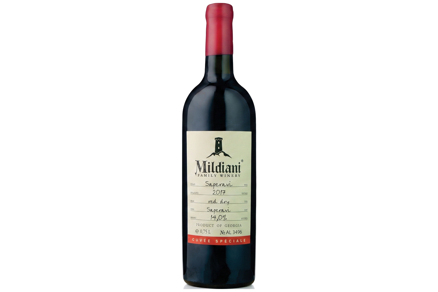 Saperavi Cuvée Mildiani red wine bottle